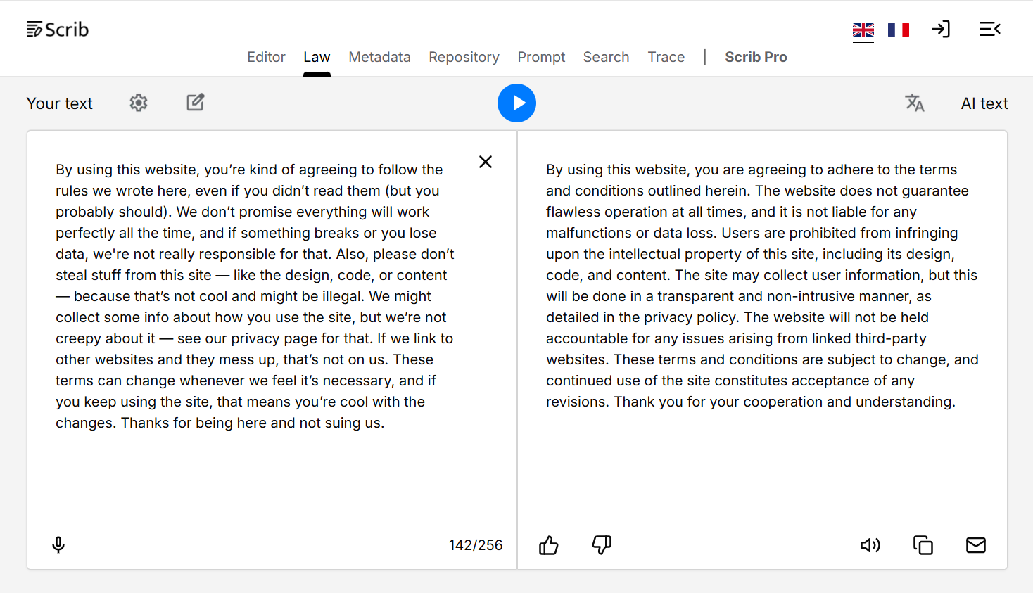 Scrib.pro: AI-Powered Legal Writing & Prompt Vault